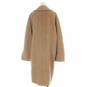 Max Mara ロングコート ダブルボタン ウール カシミヤ混 白タグ 42 ブラウン