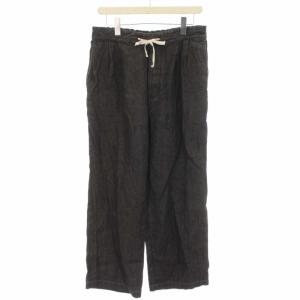コンフェクト CONFECT 10ozリネンデニムワイドイージーパンツ スラックス 麻 リネン 3 M 黒 ブラック