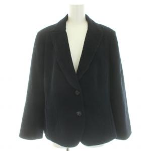 テーラードジャケット シングル ウール 2B レース 長袖 13+ XL 黒 ブラック