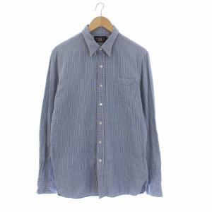 RRL ラルフローレン チェックシャツ 長袖 コットン M 青 ブルー ベージュ