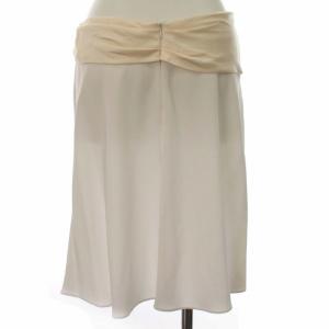 EMPORIO ARMANI ラップ風スカート フレアスカート ドレープ リボン ひざ丈 40 M 白 ホワイト アイボリー