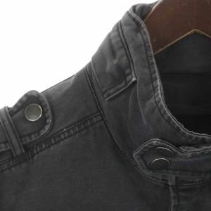 DIESEL デニムジャケット ミドル丈 ハイネック スタンドカラー ウール混 ジップアップ 大きいサイズ XXL グレー