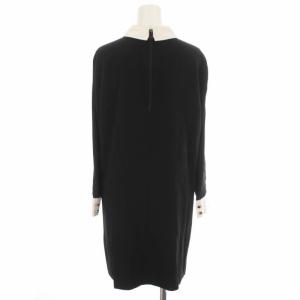 alice + olivia クレリックワンピース ひざ丈 長袖 4 ブラック ホワイト