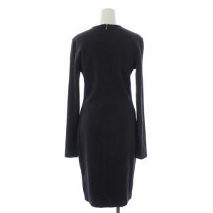 Max Mara ワンピース ロング 長袖 バイカラー ウール 42 L グレー 茶 ブラウン