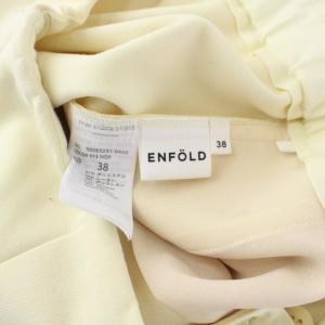ENFOLD 21AW ダブルクロス バルーントラウザー イージーパンツ ワイド 38 アイボリー
