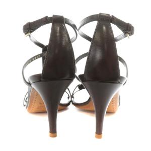 Sergio Rossi サンダル ストラップ ヒール ポインテッドトゥ 35.5 22.5cm 茶 ブラウン