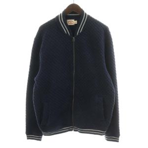 ジャケット ブルゾン ジップアップ キルティング L 紺 ネイビー