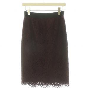 ADORE タイトスカート フラワーレース ミモレ ロング 36 S ワインレッド