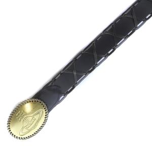 Vivienne Westwood バックルベルト オーブ 編み込み レザー ブラック ゴールド