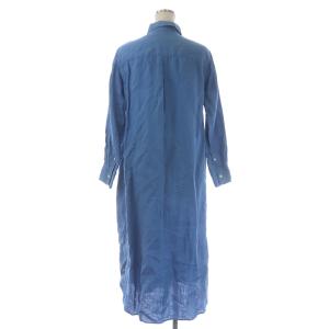 Plage 19SS Linen シャツワンピース3 ロング 長袖 麻 リネン F 水色 ライトブルー 19040922100020