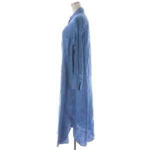 Plage 19SS Linen シャツワンピース3 ロング 長袖 麻 リネン F 水色 ライトブルー 19040922100020