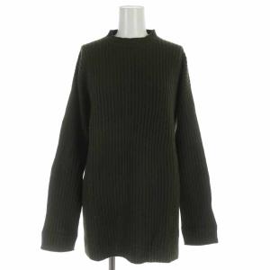 GALERIE VIE 18AW セットアップ 上下 ニット モックネック 長袖 タイトスカート ロング ウール カシミヤ混 リブ S 36 S カーキ