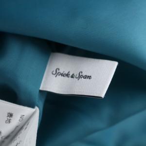 Spick&Span 22AW ウォームツイルタックタイトスカート ロング 38 M 青 ブルー 22060200401040