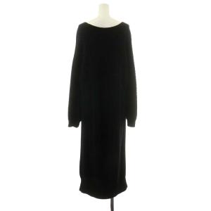 GRACE CONTINENTAL ワンピース マキシ ロング 長袖 ニット 花柄 刺繍 36 ブラック