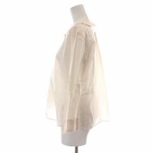 MARGARET HOWELL ブラウス シャツ 長袖 ラウンドカラー 2 M アイボリー