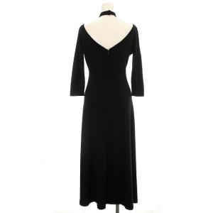 SYBILLA ワンピース ホルターネック ウール 七分袖 ロング 40 ブラック