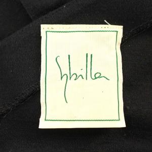 SYBILLA ワンピース ホルターネック ウール 七分袖 ロング 40 ブラック