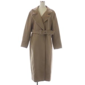 メルトンスタンドカラーベルトコート チェスター ロング シングル ベルト ウール 茶色 ブラウン モカ 1625-144-4400