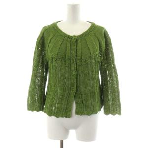 SYBILLA カーディガン ボレロ 長袖 コットン L グリーン