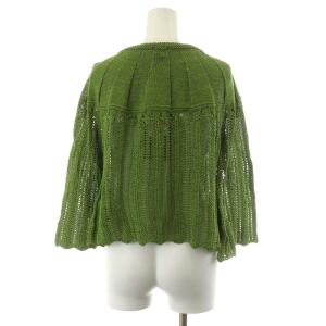 SYBILLA カーディガン ボレロ 長袖 コットン L グリーン