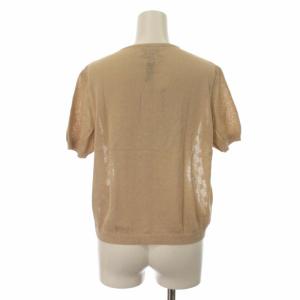 LANVIN COLLECTION スーツ セットアップ 上下 カーディガン ニット 半袖 ワンピース ひざ丈 シアー 刺繍 麻混 リネン混