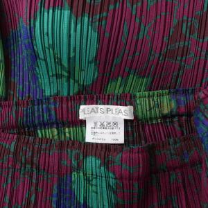 PLEATS PLEASE ISSEY MIYAKE プリーツロングスカート イージー ぶどう柄 2 紫
