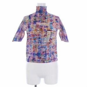 PLEATS (T.) プリーツ ハイネックカットソー 半袖 総柄 3 マルチカラー