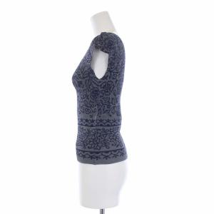 me ISSEY MIYAKE 23SS プリーツ ノースリーブカットソー 総柄 グレー ネイビー 紺 タグ付き