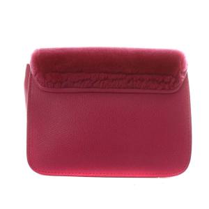 FURLA メトロポリス ショルダーバッグ ファー チェーン レザー ピンク