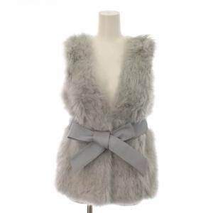 18AW カシミヤファーベスト ジレ ベルト付き 36 S ライトグレー