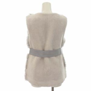 GRACE CONTINENTAL 18AW カシミヤファーベスト ジレ ベルト付き 36 S ライトグレー