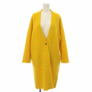 18AW カシミヤダブルフェイスカーディガン ニット ロング 長袖 36 S 黄 イエロー 28353166