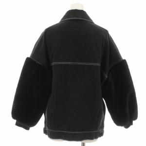 Diagram 19AW ファースリーブGジャン デニムジャケット 36 S 黒 ブラック 39301139