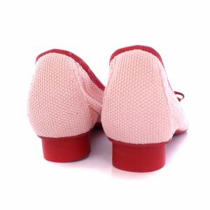 Salvatore Ferragamo 21AW VIVA KNITLS ポインテッドトゥ パンプス リボン 22.5cm ピンク レッド