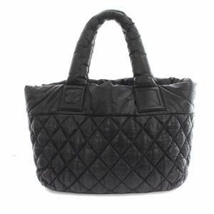 CHANEL コココクーンMM トートバッグ ハンドバッグ ココマーク ナイロン 黒  16番台