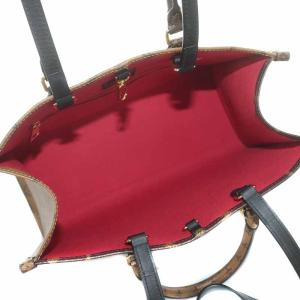 LOUIS VUITTON オンザゴー MM ジャイアント リバース ハンドバッグ ショルダー 2way トロンハンドル 茶
