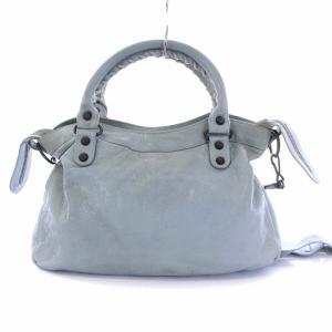 BALENCIAGA ザ タウン エディターズバッグ 2WAY レザー ライトブルー