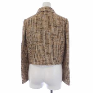PRADA ツイード スーツ セットアップ 上下 ステンカラージャケット スカート 40 M ベージュ