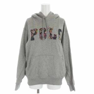 パーカー プルオーバー コットン ロゴ 花柄 長袖 SP グレー