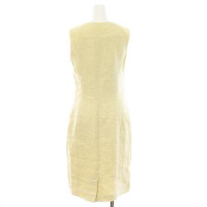 AGNONA タイトワンピース ひざ丈 ノースリーブ サイドジップ 42 L 黄色 イエロー