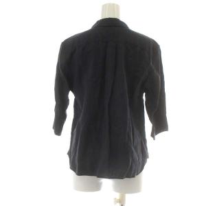 MARGARET HOWELL 18SS SHIRTING LINEN ブラウス シャツ リネン 麻 半袖 1 S 紺 ネイビー
