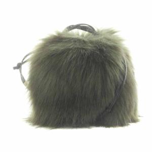 TOMORROWLAND フェイクファーショルダーバッグ 巾着バッグ ファー 緑 グリーン