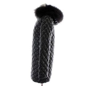 DUVETICA Acca ダウンコート ファー キルティング ロング丈 アウター 38 S 黒 ブラック