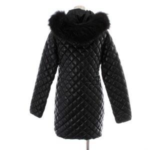 DUVETICA Acca ダウンコート ファー キルティング ロング丈 アウター 38 S 黒 ブラック