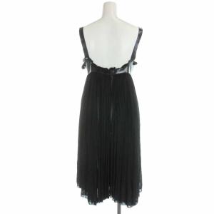 McQ Alexander McQueen アレキサンダーマックイーン フレアワンピース ひざ丈 ギャザー シアー シースルー ノースリーブ S 黒 ブラック