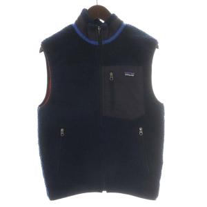 クラシック レトロ X ベスト フリース S 紺 ネイビー 23047