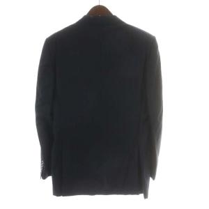 VERSACE スーツ セットアップ 上下 テーラードジャケット シングル スラックス ウール 46R M 黒 ブラック