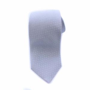 Hロゴ 総柄 ネクタイ 絹 シルク100％ グレー