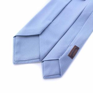 HERMES ネクタイ 総柄 シルク100％ ライトブルー