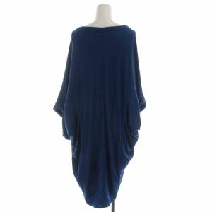 BERNHARD WILLHELM タイトワンピース ひざ丈 ウール混 変形 五分袖 S 青 ブルー